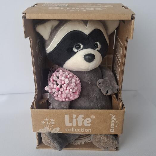 Коллекционая мягкая игрушка " Енотик Дейзи" в подарочной коробке