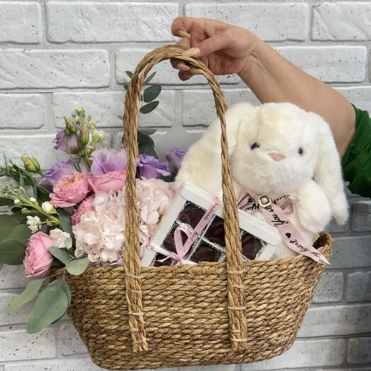 Винтажная сумочка игрушка шоколад и цветы