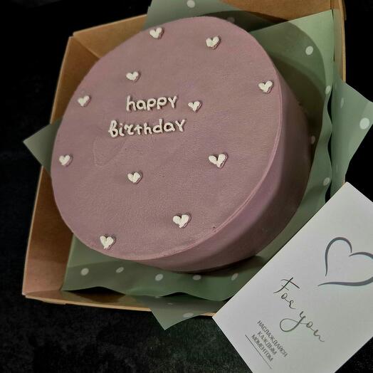 Бенто торт happy birthday с сердечками