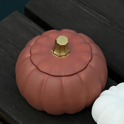 Свеча тыква  с ароматом кашемировый плед