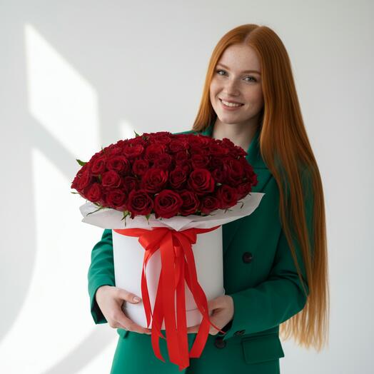 Кения 45 роз в коробке