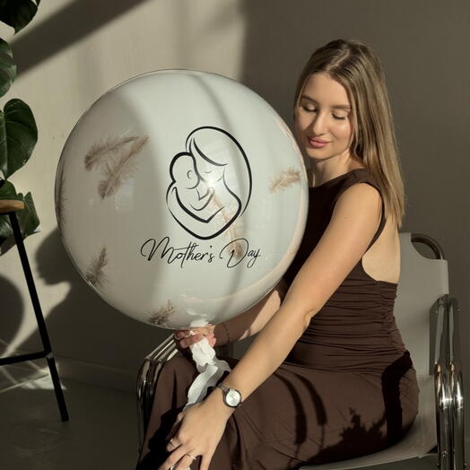 Стеклянный шар с перьями «Mother s day