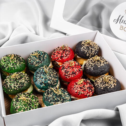 BOX «Микро бургеры цветные» L