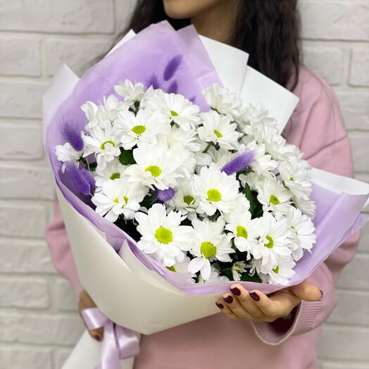 Нежный букет хризантем💜