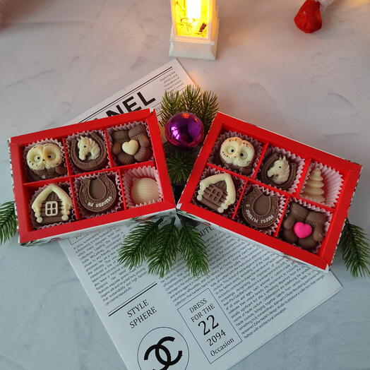 Новогодний шоколадный набор. Подарок маме, тете, коллеге, сестре, другу, приятелю