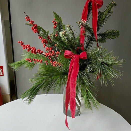 Ramo Navideño Lazo Rojo