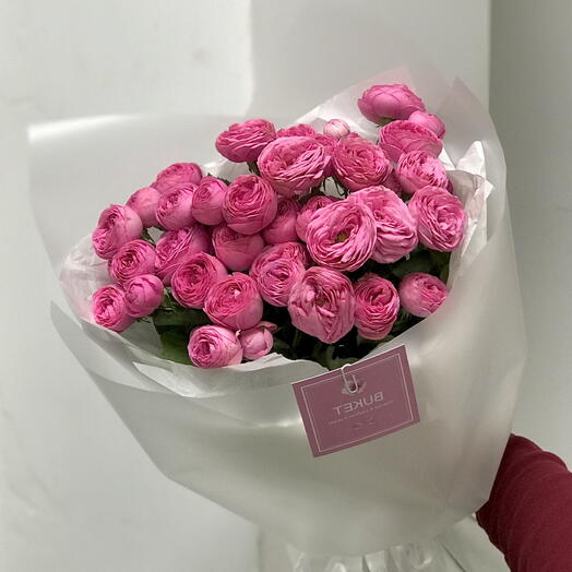 7 веток пионовидных кустовых роз Жизель / Giselle Жизель 33 Buket flowers