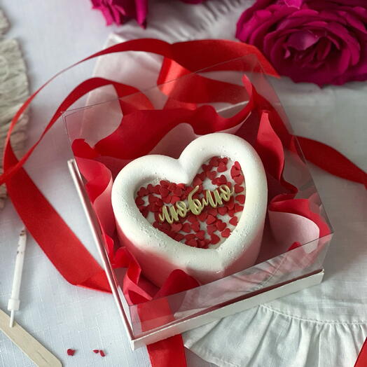 Бенто торт, муссовый. Любимой, мужу, подруга. 14 февраля. День Святого Валентина