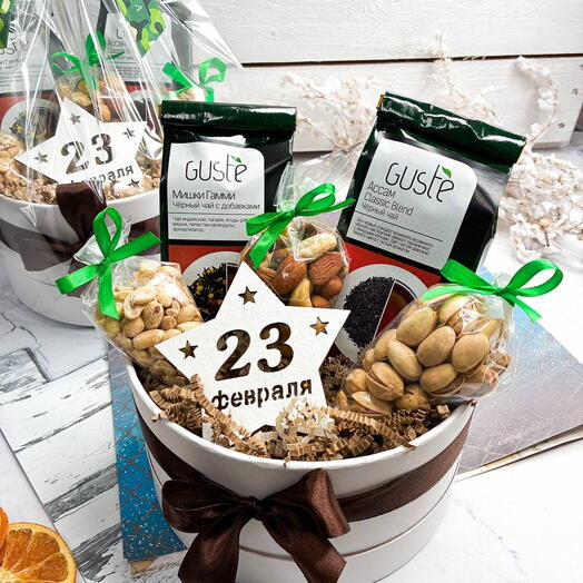 Подарочный набор мужской "Чайно-ореховый сет", 23 февраля