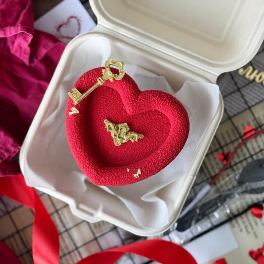 Муссовый бенто торт с ключиком для любимой, любимого, девушки, парня, жены, мужа