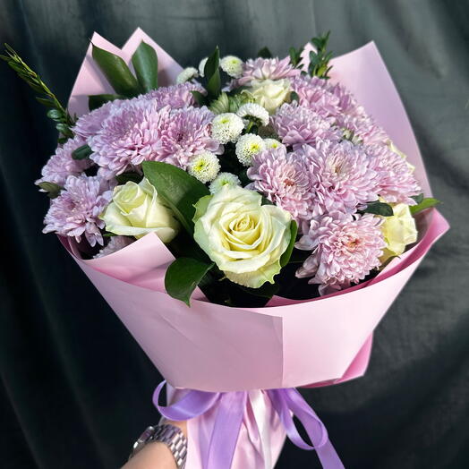 Букет микс нежно- сиреневый💟
