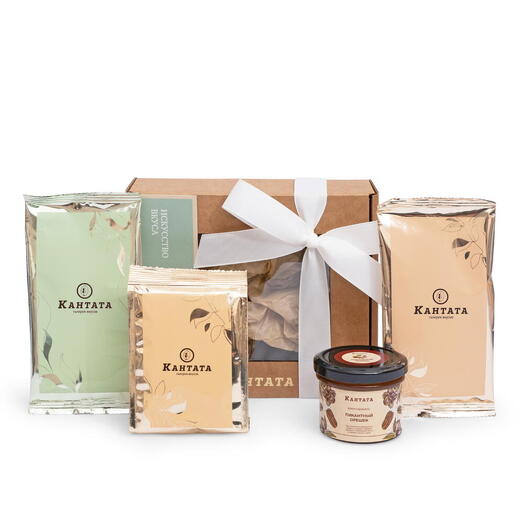 Подарочная коробка чай и десерт «Теплые дни», Кантата