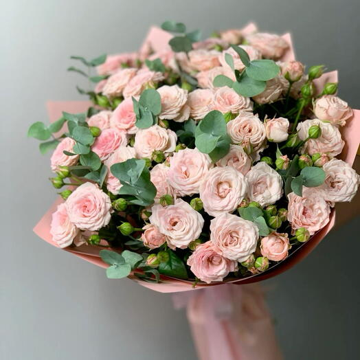 Букет Кустовая Роза | Эвкалипт 🌹