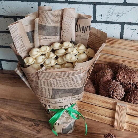 Корпаративный букет от 3 букетов   💪Шоколадные пельмени 🥟 Мужской букет
