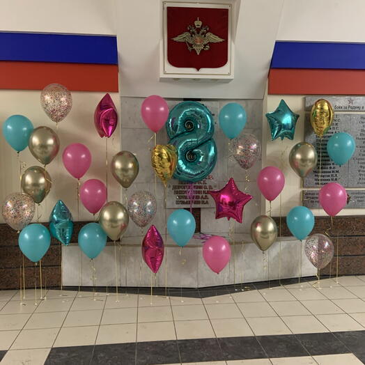 Фотозона из шаров на 8 марта
