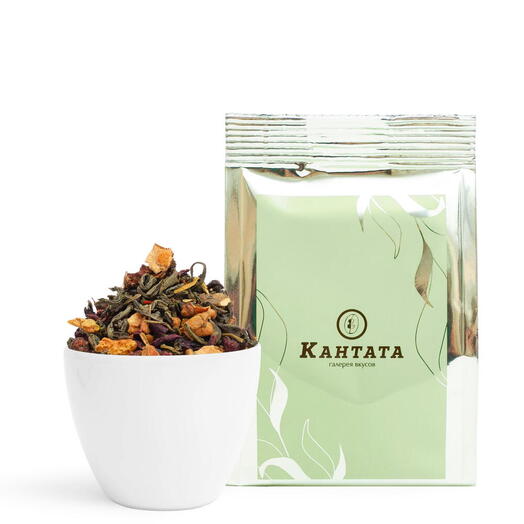 Чай зеленый «Красный апельсин - маракуйя» 50г, Кантата