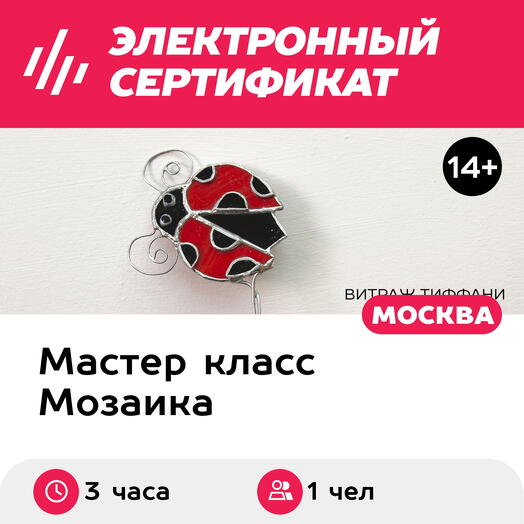 Подарочный сертификат Мастер-класс Витраж, 1 чел. в составе группы, 3 часа (5500)