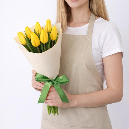 Букет из солнечных тюльпанов в фоамиране
