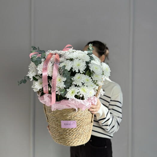 Кашпо хризантем