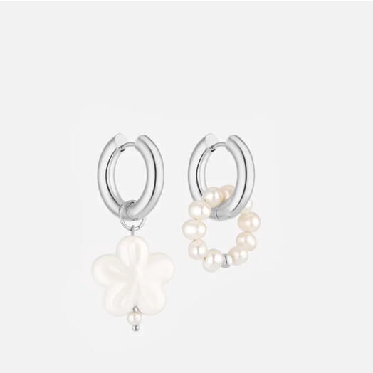 Серьги flowers серебро