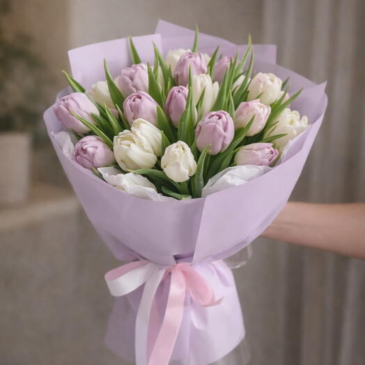 Букет "лавандовая весна" 15шт