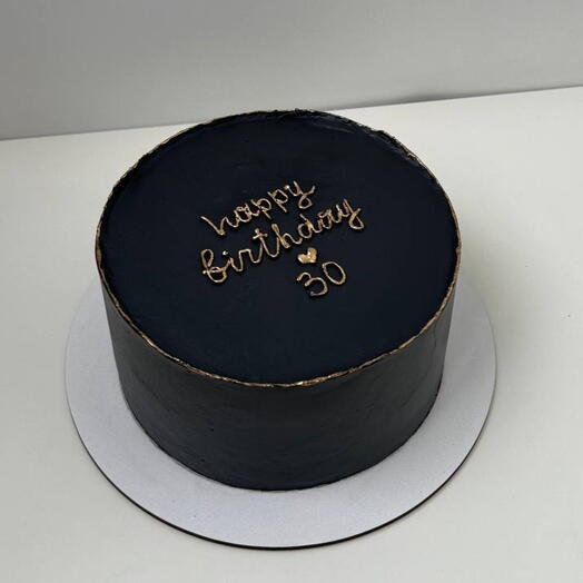 Торт 1кг на день рождения «happy birthday» черный парю другу девушке подруге