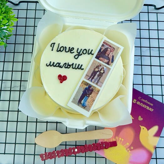 Бенто-торт парню,девушке,на день рождения с фото «Love you💋»