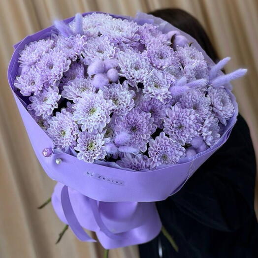 Букет из хризантемы лавандовый 💜 7 веток