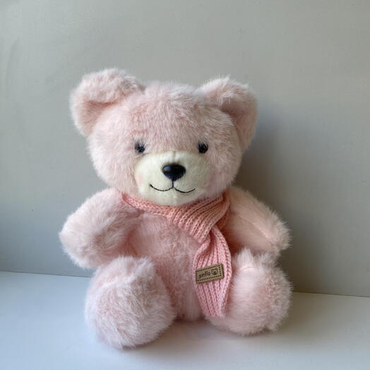 Медведь с шарфом розовый
