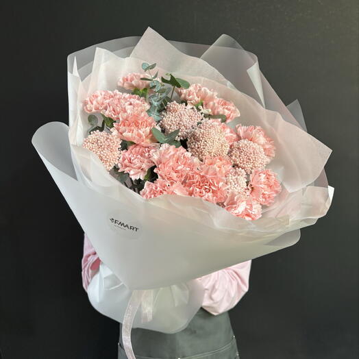 Букет с диантусами Нежные сны