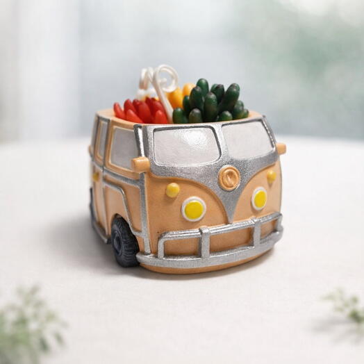 Свеча Автобус с суккулентами