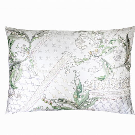 Наволочка Ландыши, шёлк. Цвет белый