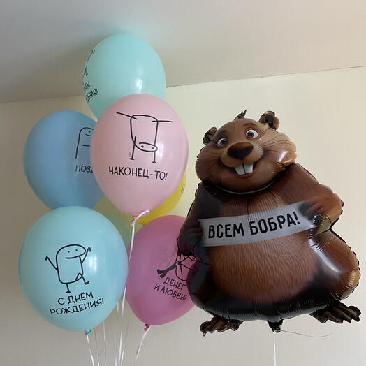 Бобер и 6шариков на день рождения с приколами