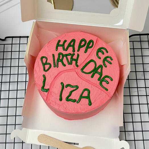 Бенто-торт на день рождения девушке,женщине «Happy Birthday розовый торт
