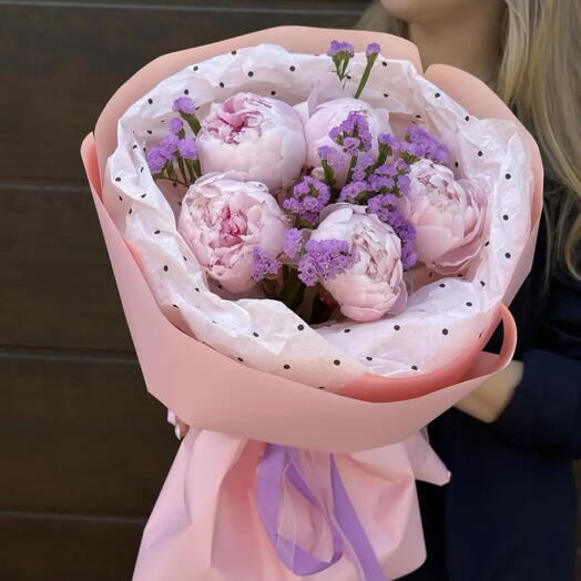 Розовые Пионы и статица