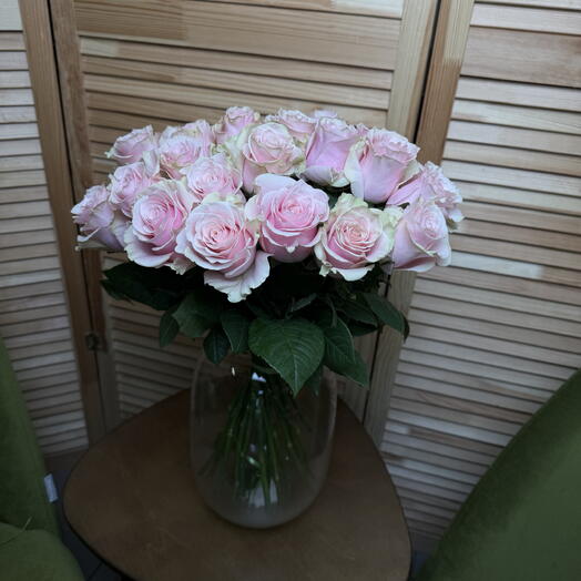 Пачка роз pink Mondial 50 см (25 штук)