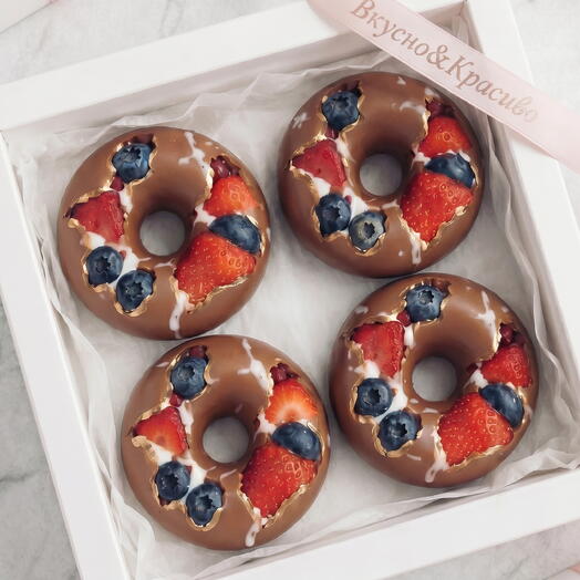 Клубника голубика в шоколаде "Шоколадные пончики" 🍩