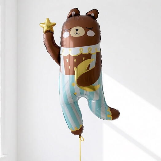 Фольгированный шар-фигура «Мишка в пижаме» PartyDeco