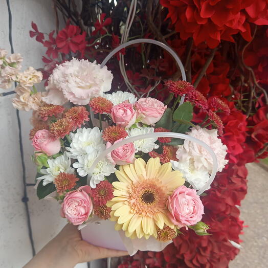 Композиция Розовый сад💐🧺💕