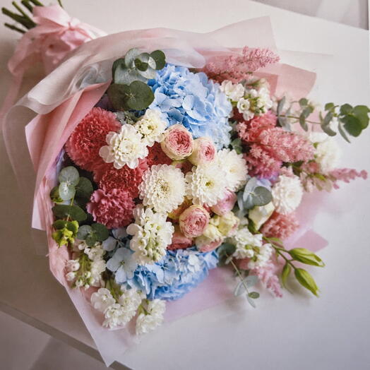 🩷🌸Красивый букет: гортензии, розы, хризантемы, диантусы, маттиола 🩷🌸