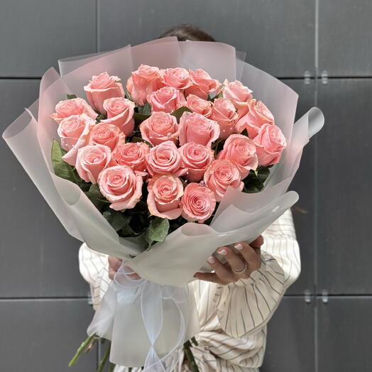 🎀Розовые розы Эквадор в стильном оформлении / цветы с доставкой 🎀