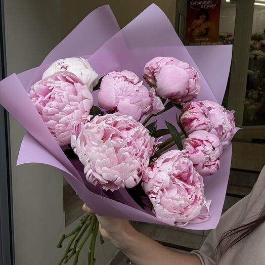 Хит продаж🌸Букет из 9 пионов Сара Бернар