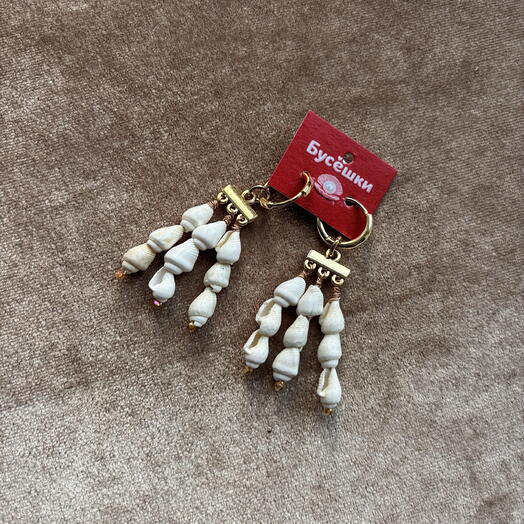 Серьги Гроздья из ракушек