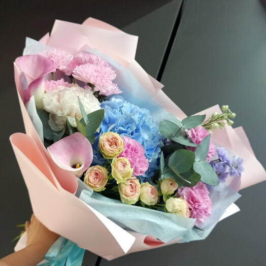 Букет Дофамин🩵🩷💐