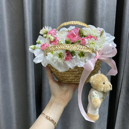 Корзина мини с брелоком