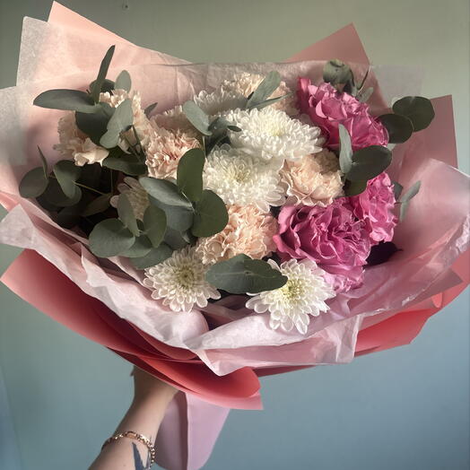 Букет из диантуса/роз канделайт/хризантемы💕