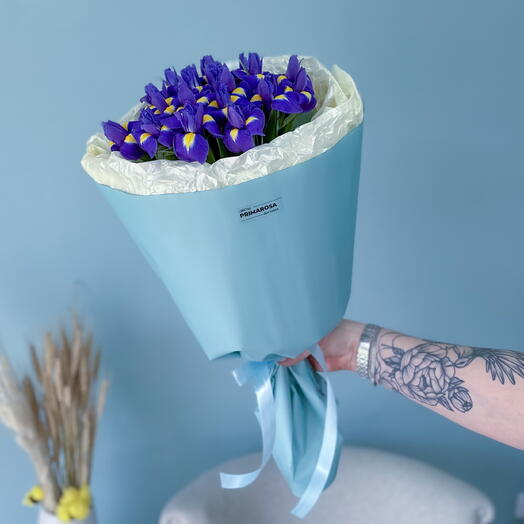 Букет из 19 синих ирисов «Глубина» 💙 39568