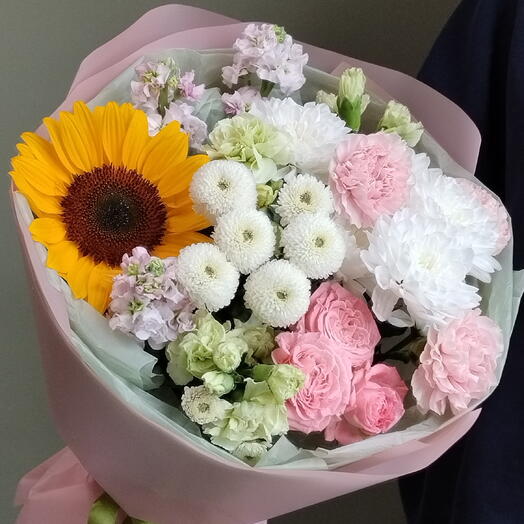 Букет с подсолнухом 🌻