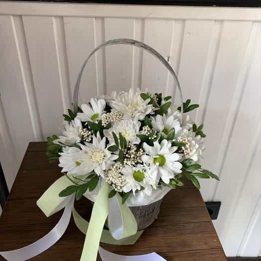 Корзина с хризантемой 🌸