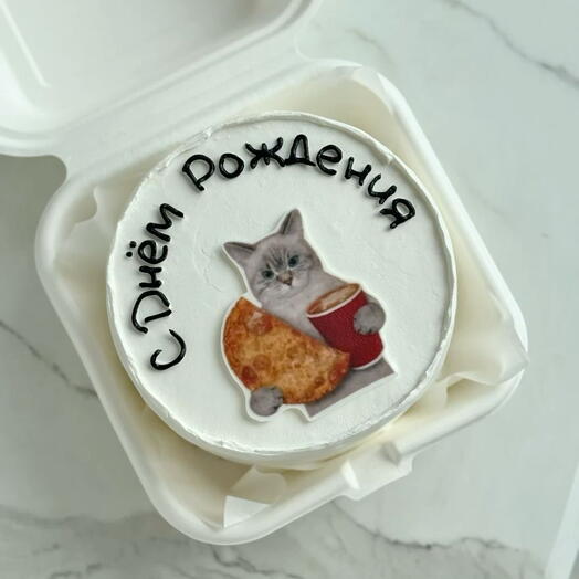 Бенто торт с котиком ко дню рождения для парня/девушки
